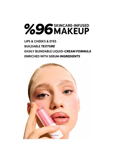 Allık Ruj Göz Farı Glow Tint Baby Pink, Nemlendirici Makyaj, 508 Pastel Pembe, Hyaluronik Asit Peptit