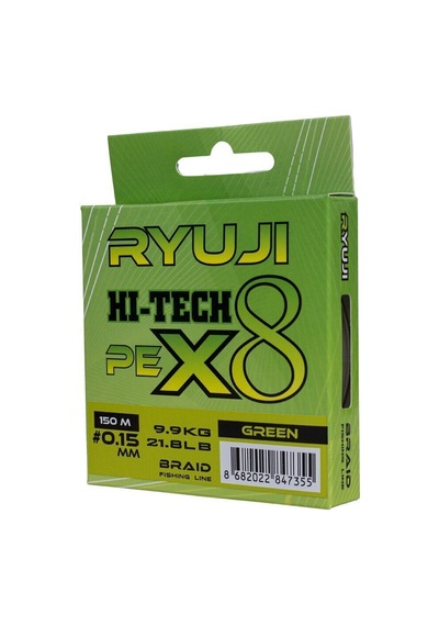 Ryuji Hi-tech 0.21mm 150m Green 8 Örgü İp Misina 14.9kg Çeker