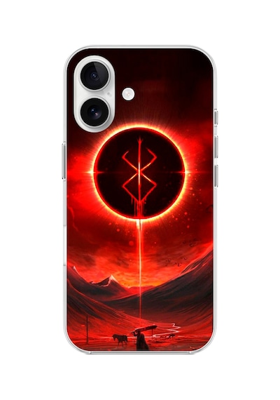 Apple Uyumlu iPhone 16 Plus Şeffaf Kılıf Berserk Tasarımlı 1