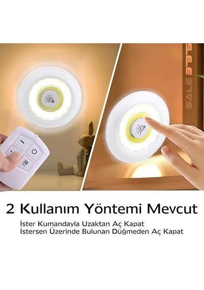 ' Lü Uzaktan Kumandalı Kablosuz Led Spot Lambalar Pratik Ve Şık Aydınlatma Çözümü Diğer