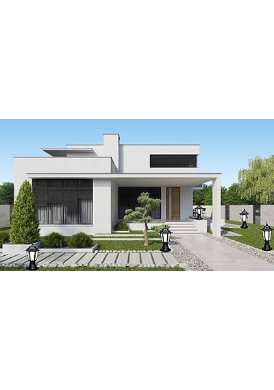 Set Üstü Bahçe Aydınlatma 42 Cm Siyah Dış Mekan Aplik Yol Lambası Ip54 E27 Duylu Direk Tipi Bahçe Lambası 1 Ade