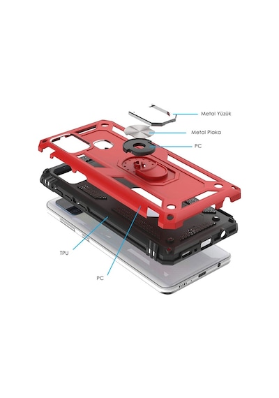 Xiaomi Redmi 10C Kilif Selfie Yüzüklü Iki Katmanli Koruyucu 552703694