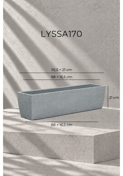 Bostann Dekoratif Saksı - Lyssa 170 - 27l - Gri
