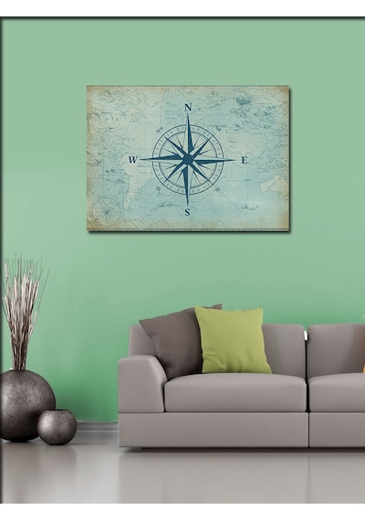 Kanvas Tablo Pusula Ve Harita 50cmx70cm