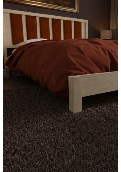 Ori On Kiremit Rengi Puf Başlıklı Masif Ahşap Vernik 90x200