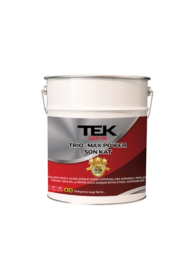 Tek Trıo-max Power Antikorozif Üç Özellikli Astarlı Antipaslı Yağlı Boya 0,75 Lt Gümüş