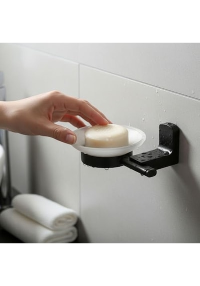 Tr Vidalı Sabunluk Siyah Duvara Monte Banyo Sabunluk Mat Siyah Paslanmaz Modern Tasarım Şık Model Diğer