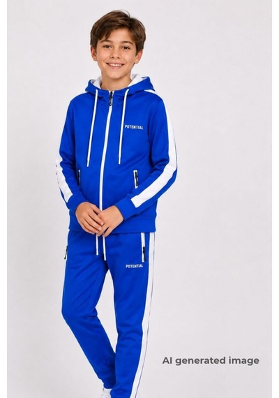 Pina Kids Erkek Çocuk Scuba Potential Kalın Şeritli Kapüşonlu Dalgıç Kumaş Eşofman Takımı Esf7026 Saks Pina Kids Erkek Çocuk Scuba Potential Kalın Şeritli Kapüşonlu Dalgıç Kumaş Eşofman Takımı Esf7026 Saks