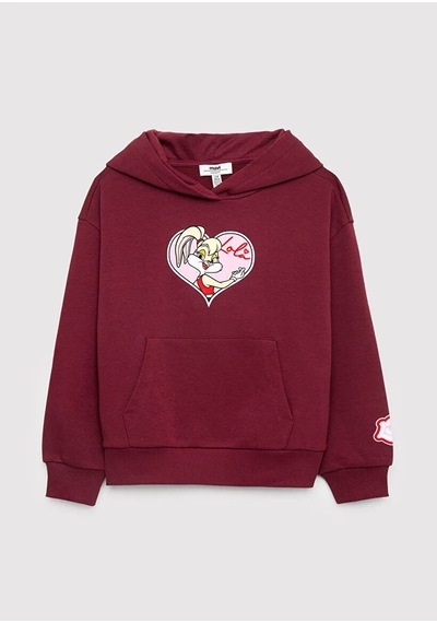 Mavi Lola Bunny Baskılı Bol Rahat Kesim Bordo Kız Çocuk Sweatshirt 7s10214-70393