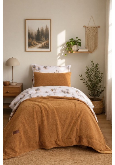 Tek Kişilik Zerdeçal Ağaç Desen Yatak Örtüsü Seti Sherpa Yün Efektli/çift Taraflı Kullanım/180x230cm Zerdeçal Zerdeçal Tek Kişilik Zerdeçal Ağaç Desen Yatak Örtüsü Seti Sherpa Yün Efektli/çift Taraflı Kullanım/180x230cm Zerdeçal Zerdeçal