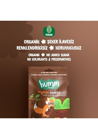 Organik Vegan Keçiboynuzlu Ve Fındıklı Kurabiye - 3 Adet 165 G