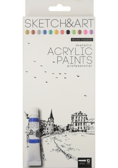 Sketch&Art Akrilik Boya Metalik Renkler 12X12 ML N:70-0065