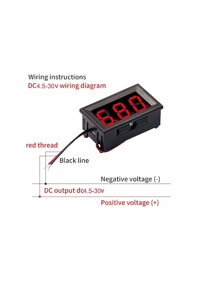Dc 100v 10a-0.56 İnç Mini Dijital Voltmetre Ampermetre Dc 100v 10a Voltmetre Akım Ölçer Test Cihazı Mavi + Kırmızı Çift Led Ekran Yeşil Kırmızı Sarı
