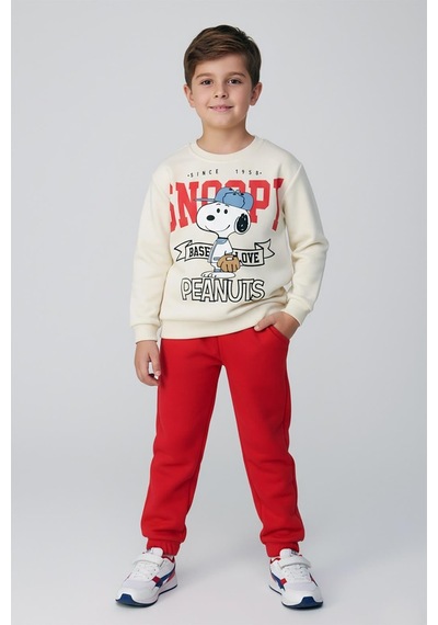 Erkek Çocuk Snoopy Baskılı Eşofman Takım Dmb-4141 Kırmızı