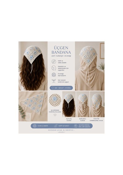 Örgü Bandana Çok Renkli - 921864219 Çok Renkli