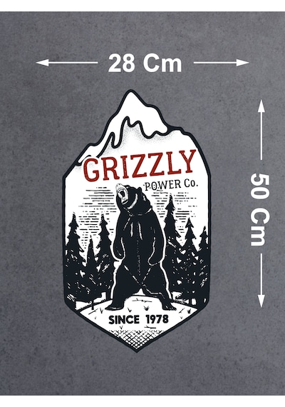 Boz Ayı Grizzly Sticker - Off Road 4x4 Adventure Kamp Dağ Orman Sticker - Araba Oto Motosiklet Karavan Sticker - 00047 50X28 Cm
