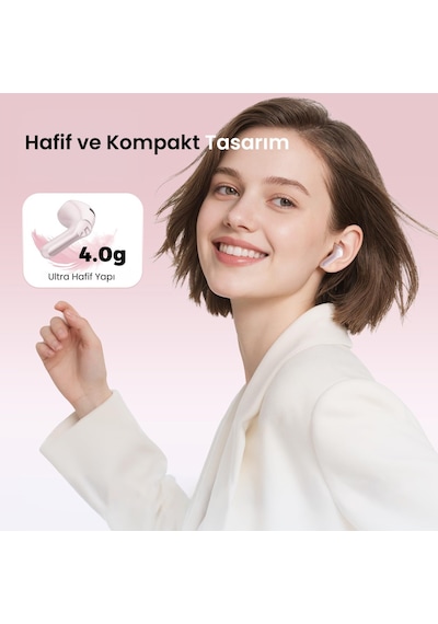 Soundpeats Air6 Hs Hi-res Ldac Enc Tws Kablosuz Bluetooth 6.0 Kulaklık Pembe