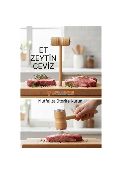 Zenvac Ahşap Saplı Profesyonel Et Dövücü, Zeytin Ve Ceviz Kırıcı Çekiç Zenvac29 Renkli