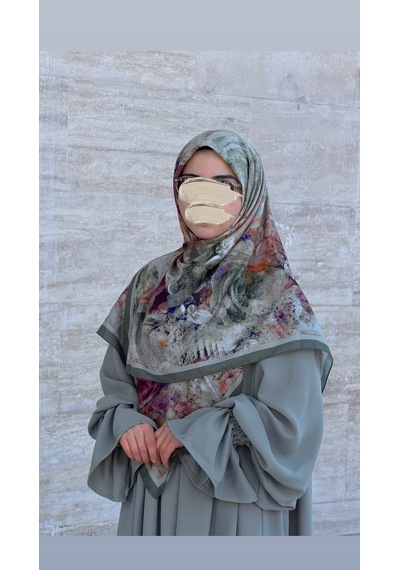 Qalortex Scarf Pamuklu Soft Âlâ Desen Eşarp-çağla Çağla