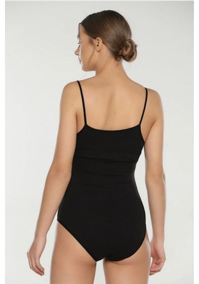 Seher Kadın Zıbın Ip Askılı Kancalı Body Atlet 3'lü Paket 0066 Siyah