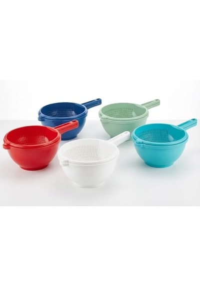 Ayrex Orret Home 2 Katlı Saplı Plastik Süzgeç Alt Hazneli Makarna Süzgeci Meyve Sebze Yıkama Süzgeci Hazneli Prat Diğer