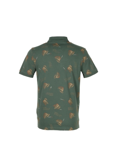 Erkek Neft Slim Fit Polo Yaka Baskılı Tshirt 1202-neft Haki