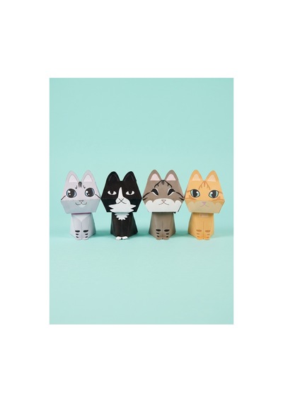 Sevimli Kediler Origami Seti, Kağıt Katlama Seti Paper Craft, Ebeveyn Çocuk Aktiviteleri