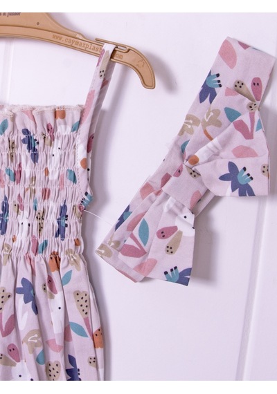Kidaxi Tavşan Temalı Desenli Bandana Gömlek Body Takım 1-3/3-6/6-9/9-12 Ay Çok Renkli