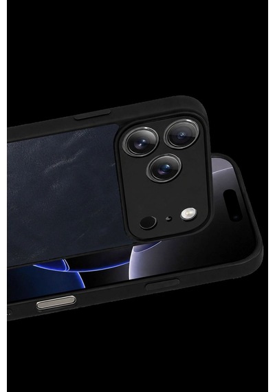 Apple iPhone Uyumlu. 17 Pro Aras Deri Kapak - Lacivert