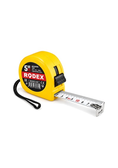 Rodex 5 Metre 25 Mm Sarı Şerit Metre 5 M