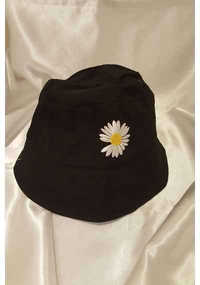 Şapka Bucket Şapka Balıkçı Kova Şapka Unisex Yuvarlak Şapka Papatya İşlemeli ÇoK Renkli Çok Renkli