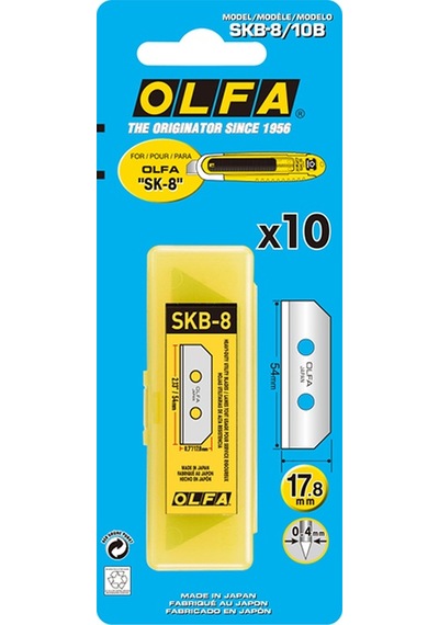 Olfa Skb-8/10B Çift Yönlü Emniyetli Maket Bıçağı Yedeği 10 Lu