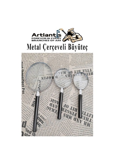 Metal Büyüteç 75 Mm 1 Adet 6x Plastik Sap Çerçeveli 7.5 Cm Büyüteç Merçek Okul Büro Ofis Krom Kaplama Büyüteç