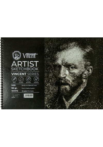 Vıncent Artıst Sketchbook Whıte 90gr 25x35 15 Sayf