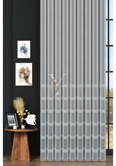 9205 Tül Perde V-03 Gold Gold