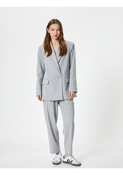 Koton Blazer Ceket Kruvaze Çift Düğmeli Ters Yaka Cepli Astarlı Gri Melanj 4sal50014ıw Gri Melanj Koton Blazer Ceket Kruvaze Çift Düğmeli Ters Yaka Cepli Astarlı Gri Melanj 4sal50014ıw Gri Melanj