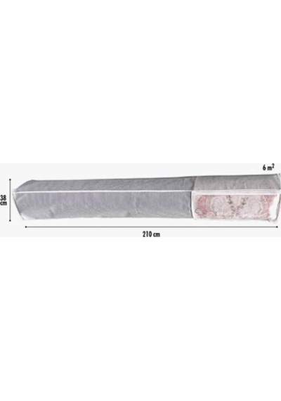 Pencereli Halı Hurcu Toz Geçirmez Sağlam Dayanıklı Hurç Organizer 6m² Gri