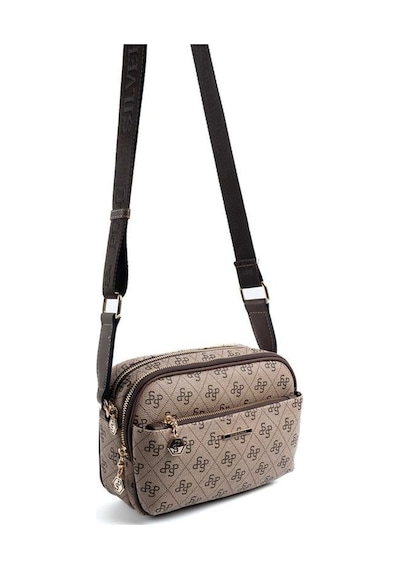 Silver Polo Sp1162 Kadın Çapraz Çanta Monogram Koyubej-kahve