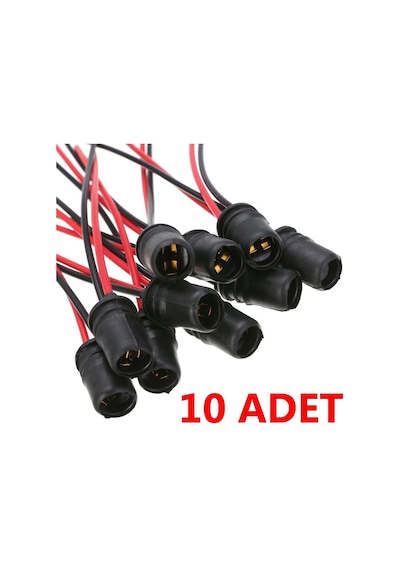 T10 Park Ampulü Duy Soket Seti 10 Adet Set T10 Duyu T10 Soketi Dipsiz Ampul Soketi Dipsiz Duy