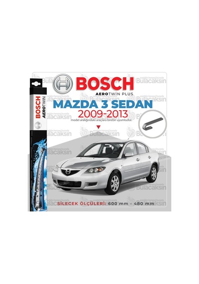 Mazda 3 Sedan Muz Silecek Takımı 2009-2013 Bosch Aerotwin