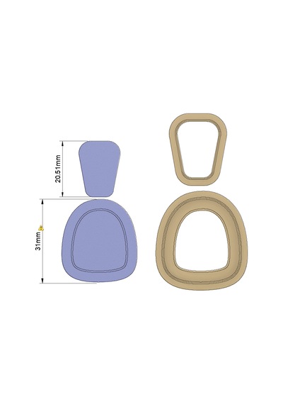 Polimer Kil Küpe Kalıbı Model 0001