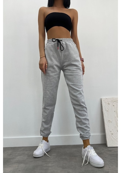 Blackjack Giyim Unısex Slim Fit Jogger Eşofman Altı Gri