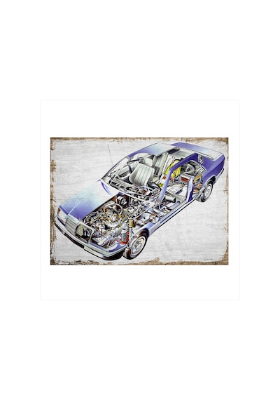 Bedeko Mercedes X Ray Model Ahşap Tablo 50 Cm X 70 Cm