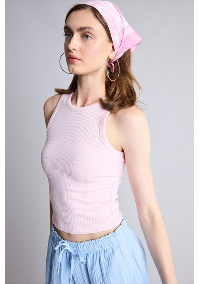 Defacto Slım Fıt Halter Yaka Fitilli Açık Pembe Atlet A8859ax26smpn343 Pembe-pn343