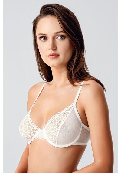 New Bra Kadın B Kap Dantelli Desteksiz Sütyen Ekru 8410 Ekru