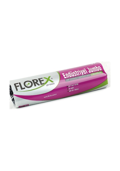 Florex Endüstriyel Jumbo Boy Çöp Torbası 80x110 Cm 10'lu Rulo Siyah 5 Rulo (50 Adet)