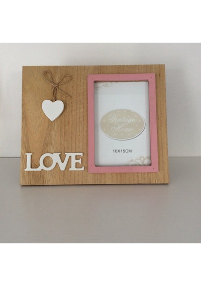 Love Temalı Ahşap Fotoğraf Çerçevesi