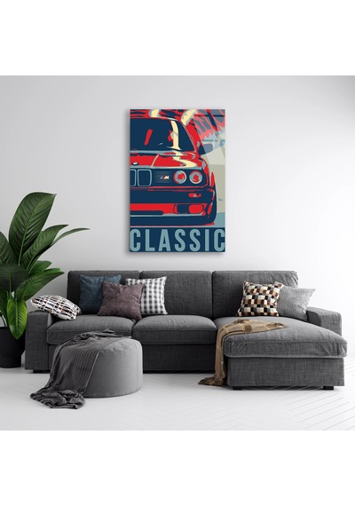 Bmw M Retro Pop Art Cam Tablo 60x90 Cm