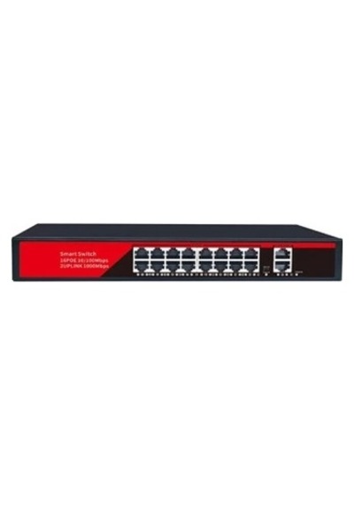 Ezcool EZ-16PSF 16XFE+2XGE 240 W Yönetilemez Poe Switch