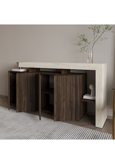 İnarch Dizayn Beliz Led Işıklı Modern Konsol 170 Cm, 4 Kapaklı Ve İç Raflı Depolama, Şık Tasarım Traverten İnarch Dizayn Beliz Led Işıklı Modern Konsol 170 Cm, 4 Kapaklı Ve İç Raflı Depolama, Şık Tasarım Traverten